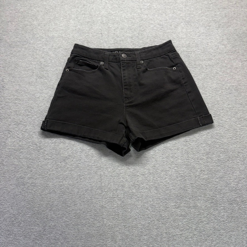 No Boundaries Shorts Womens 7 Black High Rise Cuffed Denim Summer